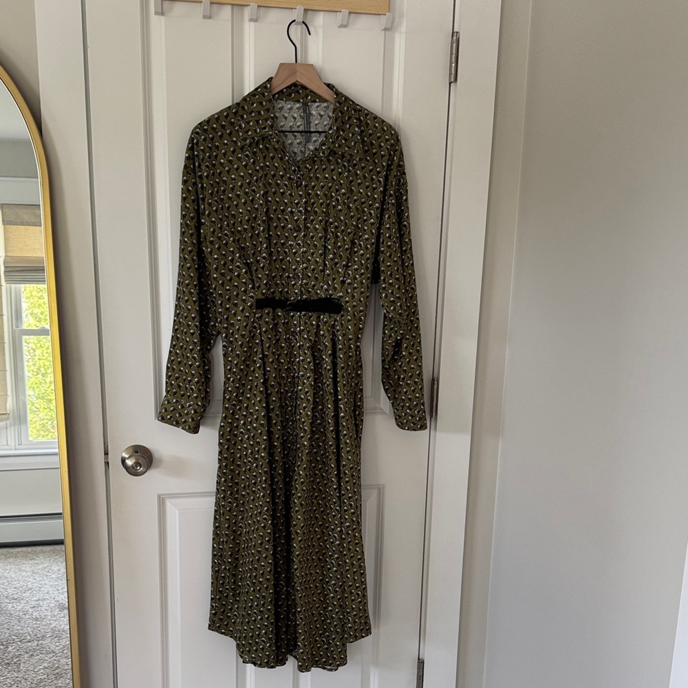 Anthropologie Corduroy Belted Shirt Dress